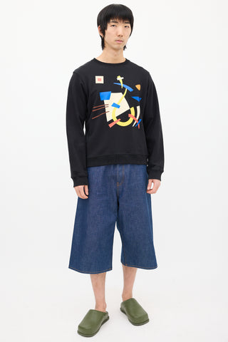 JW Anderson Black 
Multi Geometric Graphic Crewneck Sweatshirt