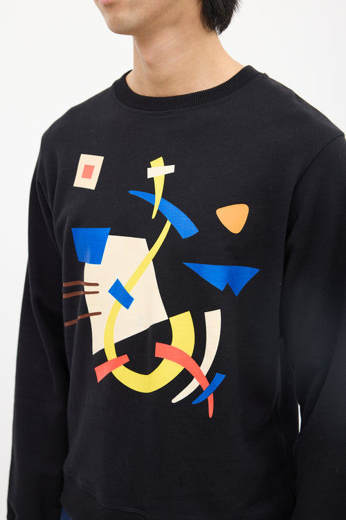 JW Anderson Black 
Multi Geometric Graphic Crewneck Sweatshirt