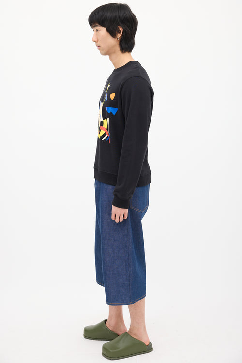 JW Anderson Black 
Multi Geometric Graphic Crewneck Sweatshirt