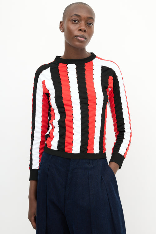 JW Anderson Black 
Multi Striped Top