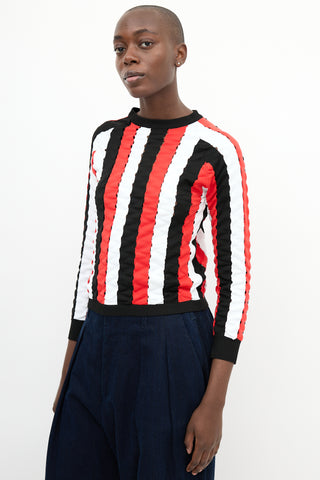 JW Anderson Black 
Multi Striped Top