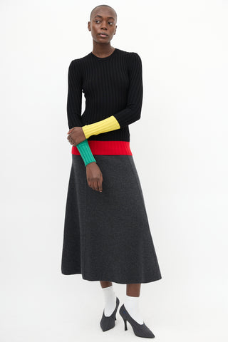 JW Anderson Black 
Multi Wool Colourblock Top