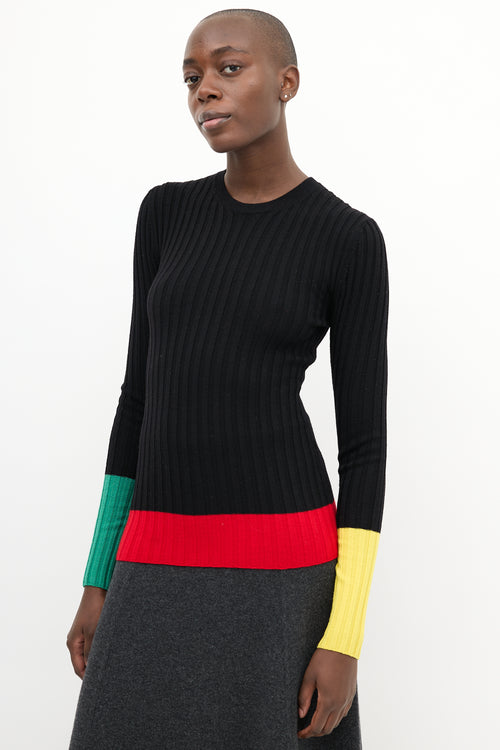 JW Anderson Black 
Multi Wool Colourblock Top