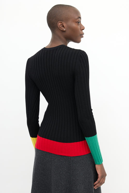 JW Anderson Black 
Multi Wool Colourblock Top