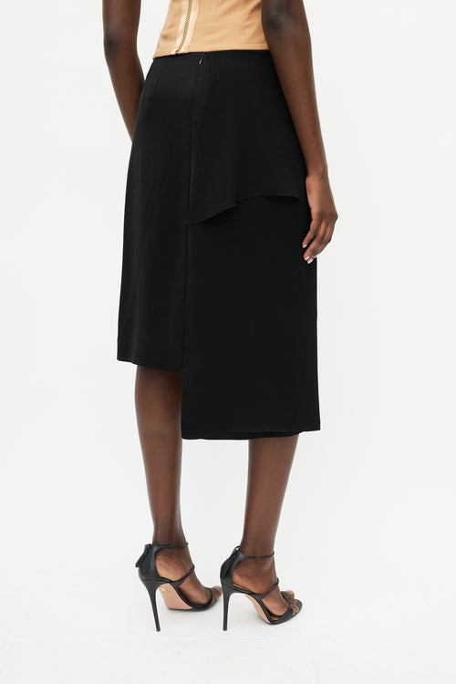 JW Anderson Black Ruffled Drape Skirt