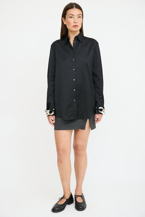 JW Anderson Black 
Silver Chain Shirt