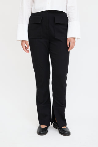 JW Anderson Black Split Cuffed Trouser