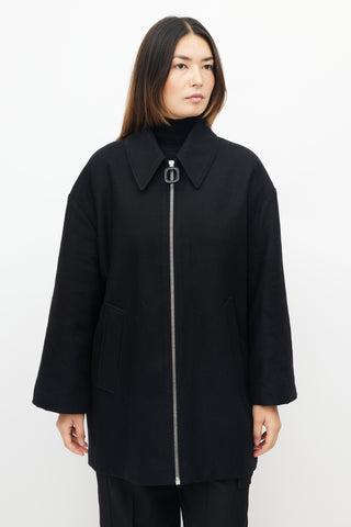 JW Anderson Black Wool Quilted Coat