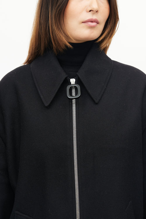 JW Anderson Black Wool Quilted Coat