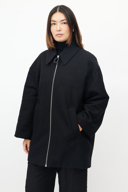 JW Anderson Black Wool Quilted Coat