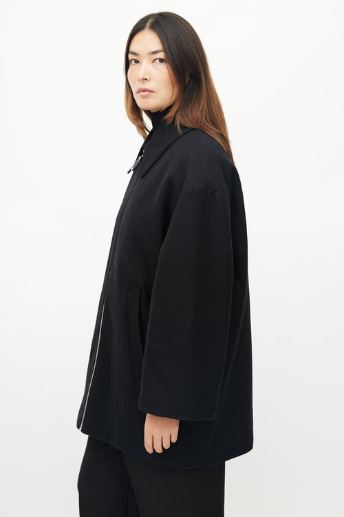 JW Anderson Black Wool Quilted Coat