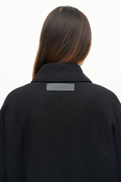 JW Anderson Black Wool Quilted Coat