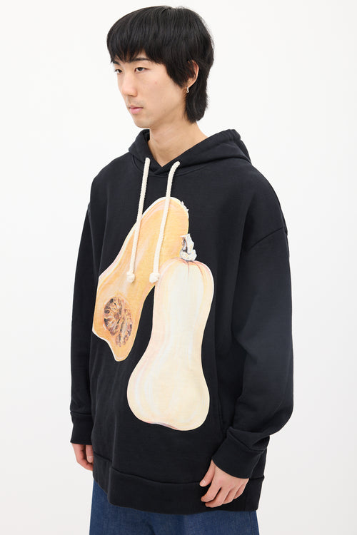 JW Anderson Black 
Yellow Squash Graphic Hoodie