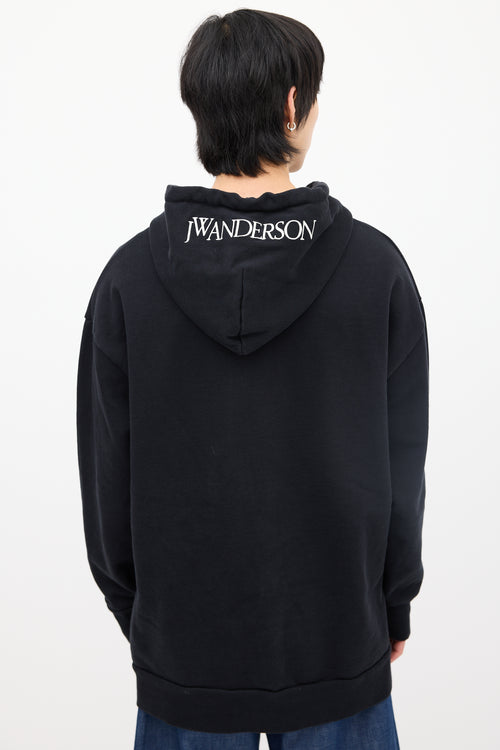 JW Anderson Black 
Yellow Squash Graphic Hoodie