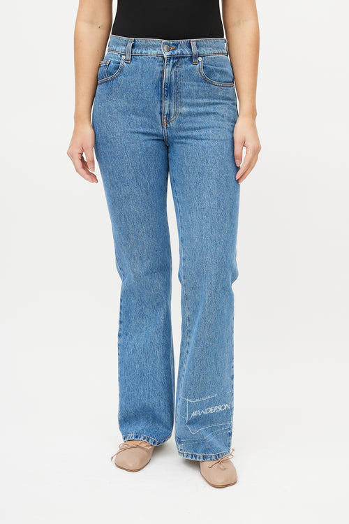 JW Anderson Blue Denim Light Wash Five Pocket Jeans