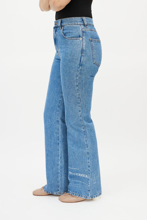 JW Anderson Blue Denim Light Wash Five Pocket Jeans