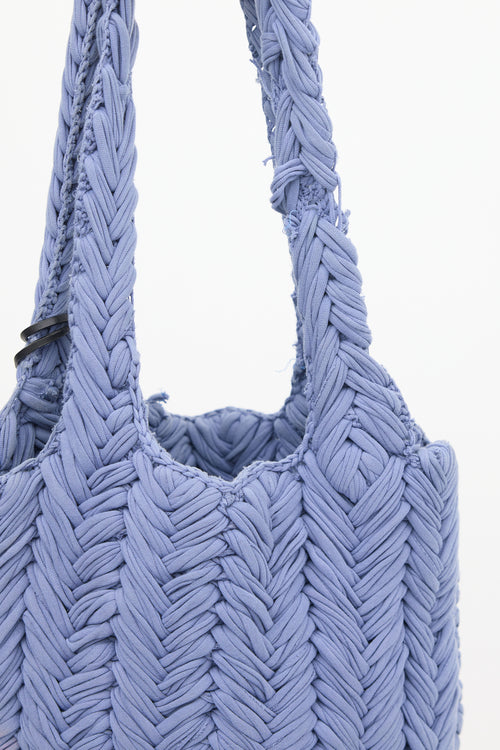 JW Anderson Blue Knit Shopper Tote