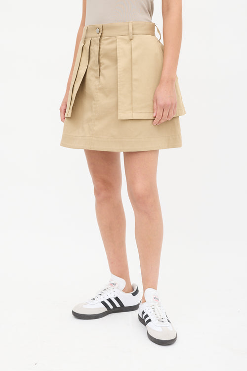 JW Anderson Brown Cotton Layered Mini Skirt