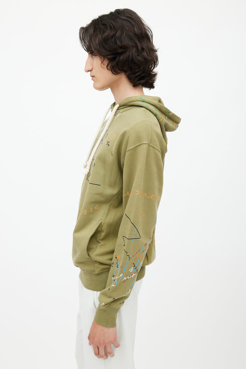 JW Anderson Green 
Multicolour Scribble Hoodie