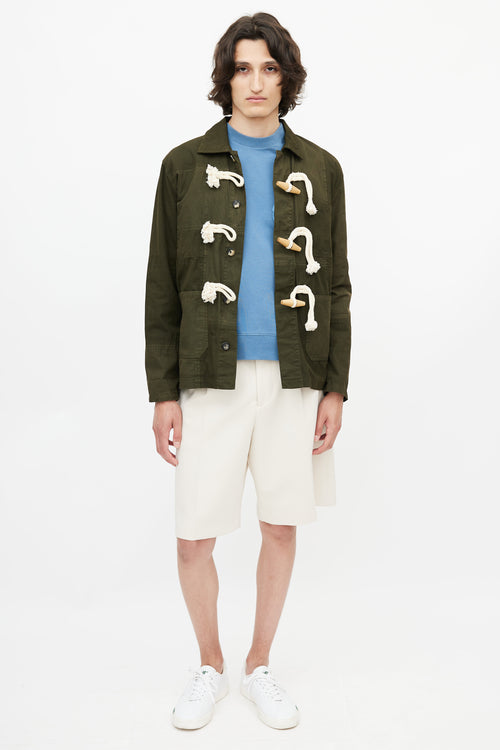 JW Anderson Green Utility Toggle Jacket