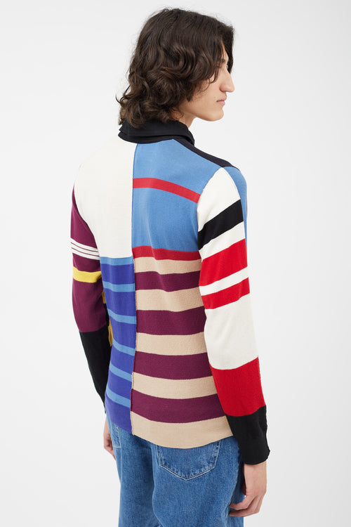 JW Anderson Black 
Multicolour Panelled Long Sleeve Polo