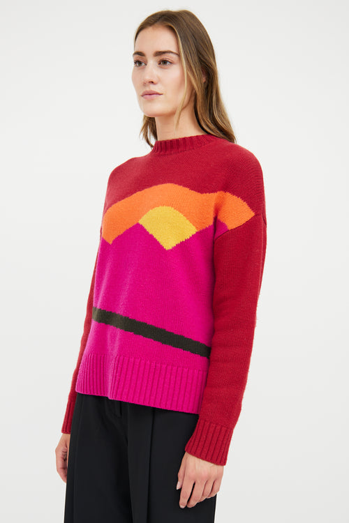 JW Anderson Red Cashmere 
Wool Landscape Sweater