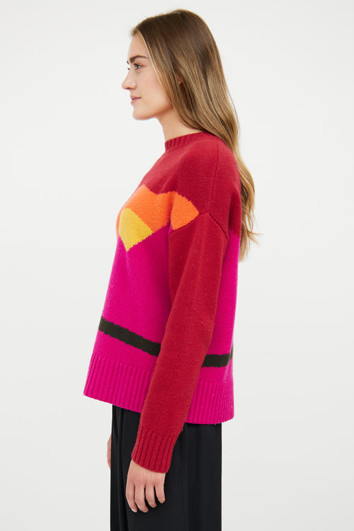 JW Anderson Red Cashmere 
Wool Landscape Sweater