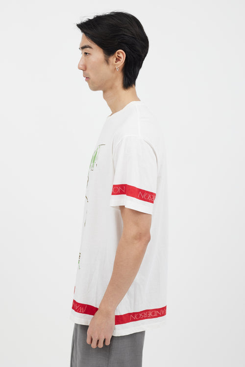 JW Anderson White Palm Lady Print T-Shirt