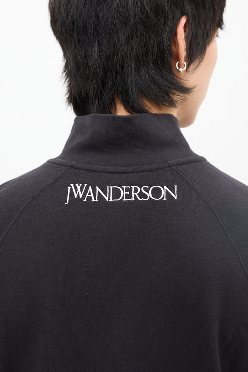 JW Anderson X Pol Anglada Black 
Multi Quarter Zip Sweatshirt