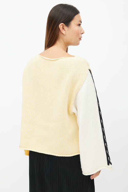 JW Anderson Yellow 
Multicolour Panelled Knit Sweater