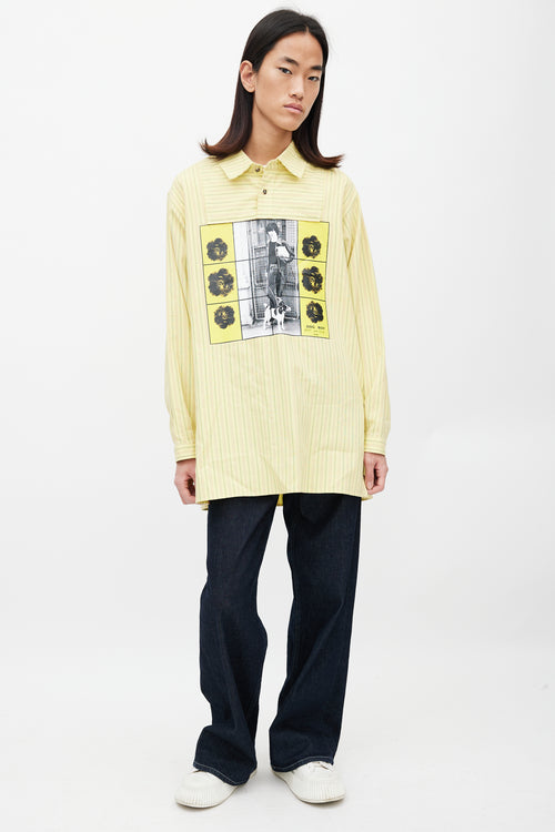 JW Anderson Yellow 
Multicolour Printed Striped Shirt