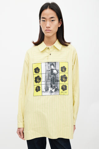 JW Anderson Yellow 
Multicolour Printed Striped Shirt