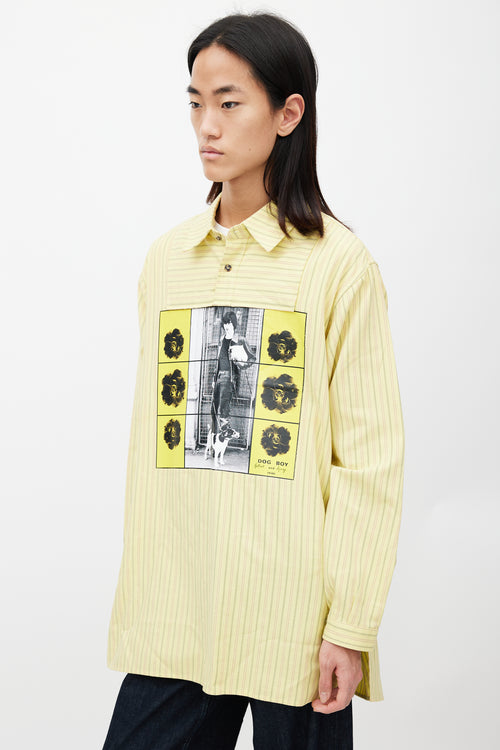 JW Anderson Yellow 
Multicolour Printed Striped Shirt