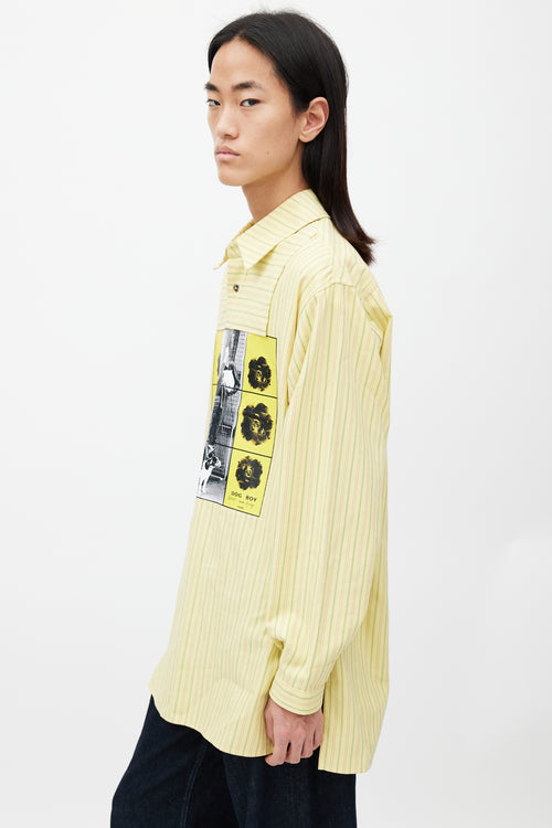 JW Anderson Yellow 
Multicolour Printed Striped Shirt