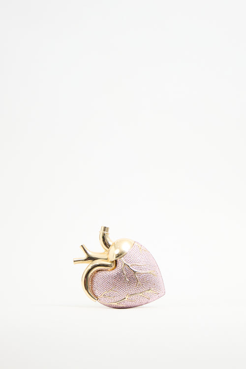 JW Pei Pink 
Gold Crystal Maren Heart Bag