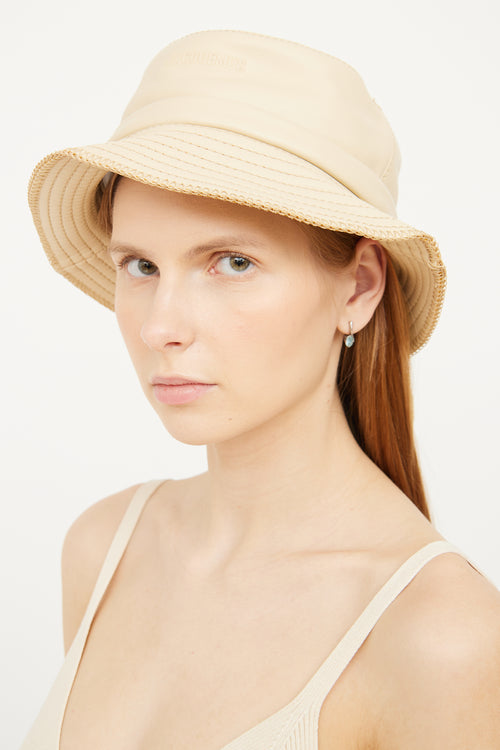 Jacquemus Beige 
Le Bob Mentalo
 Leather Bucket Hat