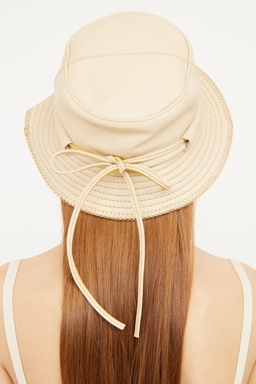 Jacquemus Beige 
Le Bob Mentalo
 Leather Bucket Hat