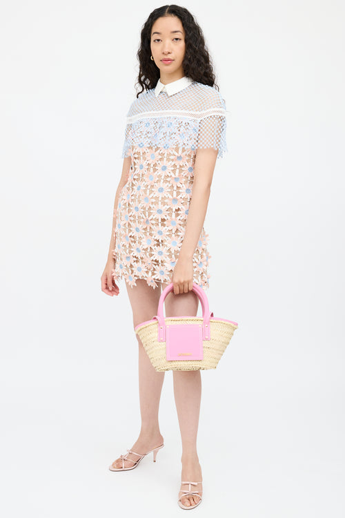 JacquemusPink Panier Soli Wicker Basket Bag