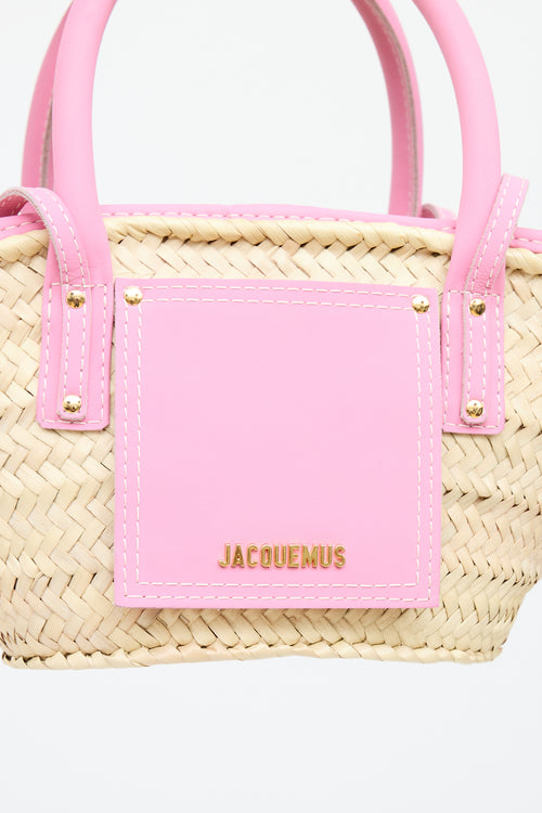 JacquemusPink Panier Soli Wicker Basket Bag