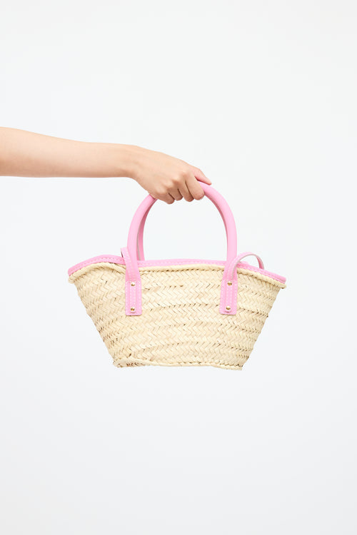 JacquemusPink Panier Soli Wicker Basket Bag