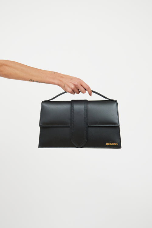 Jacquemus Black Leather Le Bambino Foldover Bag