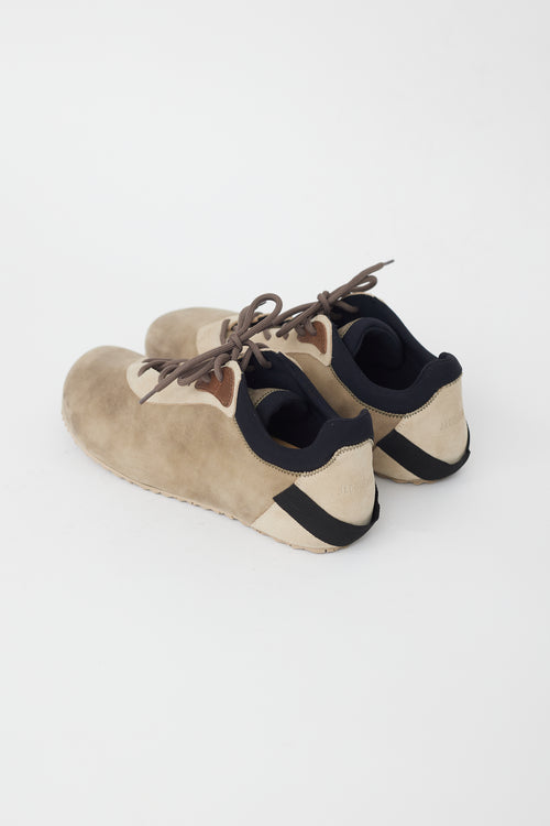 Jacquemus Beige 
Brown Suede Esca Sneaker