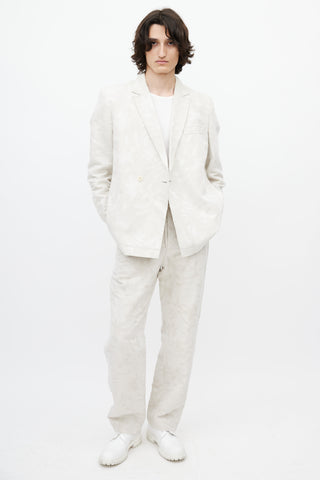 Jacquemus Beige Floral Instarsia Two Piece Suit