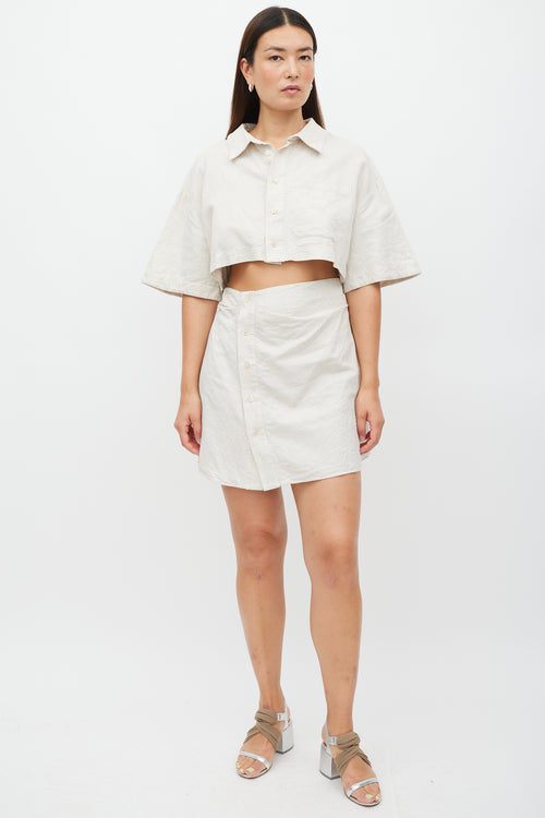 Jacquemus Beige Linen Le Splash Cut Out Dress