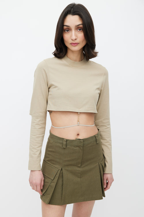 Jacquemus Beige Elastic Detail Crop Top