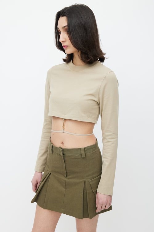 Jacquemus Beige Elastic Detail Crop Top