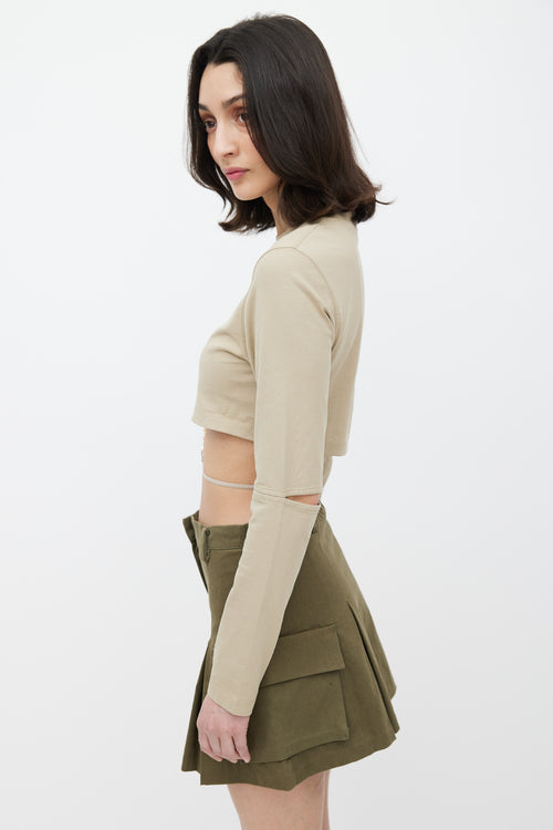 Jacquemus Beige Elastic Detail Crop Top