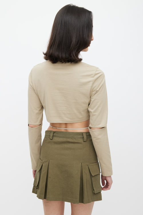 Jacquemus Beige Elastic Detail Crop Top