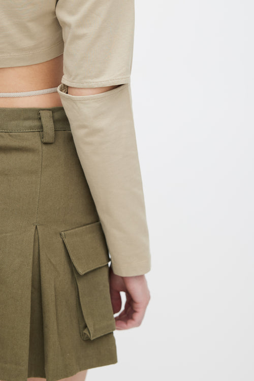 Jacquemus Beige Elastic Detail Crop Top