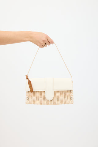 Jacquemus Beige 
White Le Bambino Osier Wicker Bag